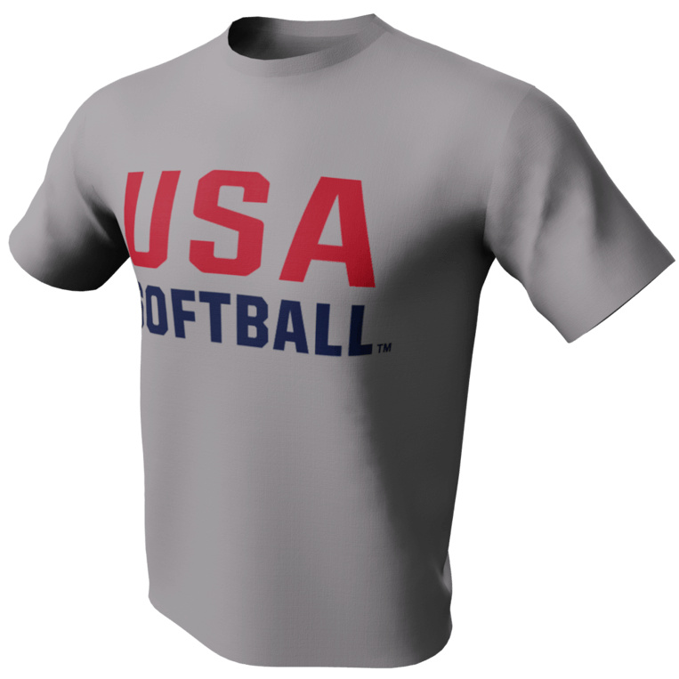 USA Softball Gray Tech T-Shirt