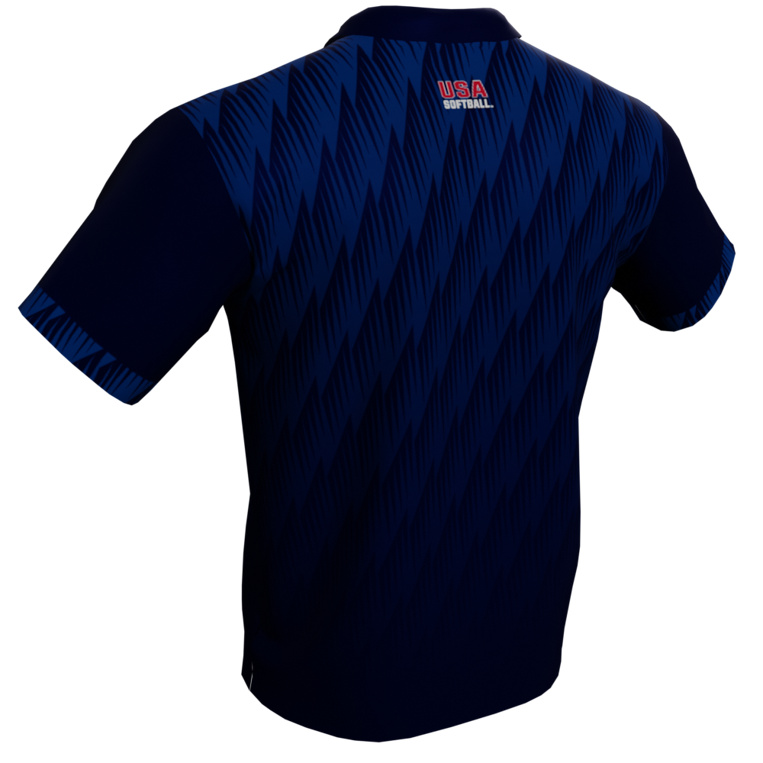 USA Softball Navy Edge Polo Shirt - back
