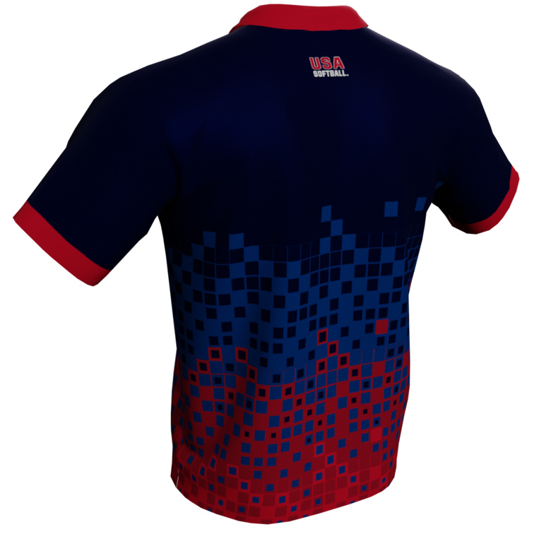 USA Softball Rectangular Fade Polo Shirt back